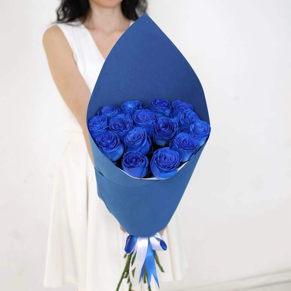 15 синих роз Премиум Эквадор