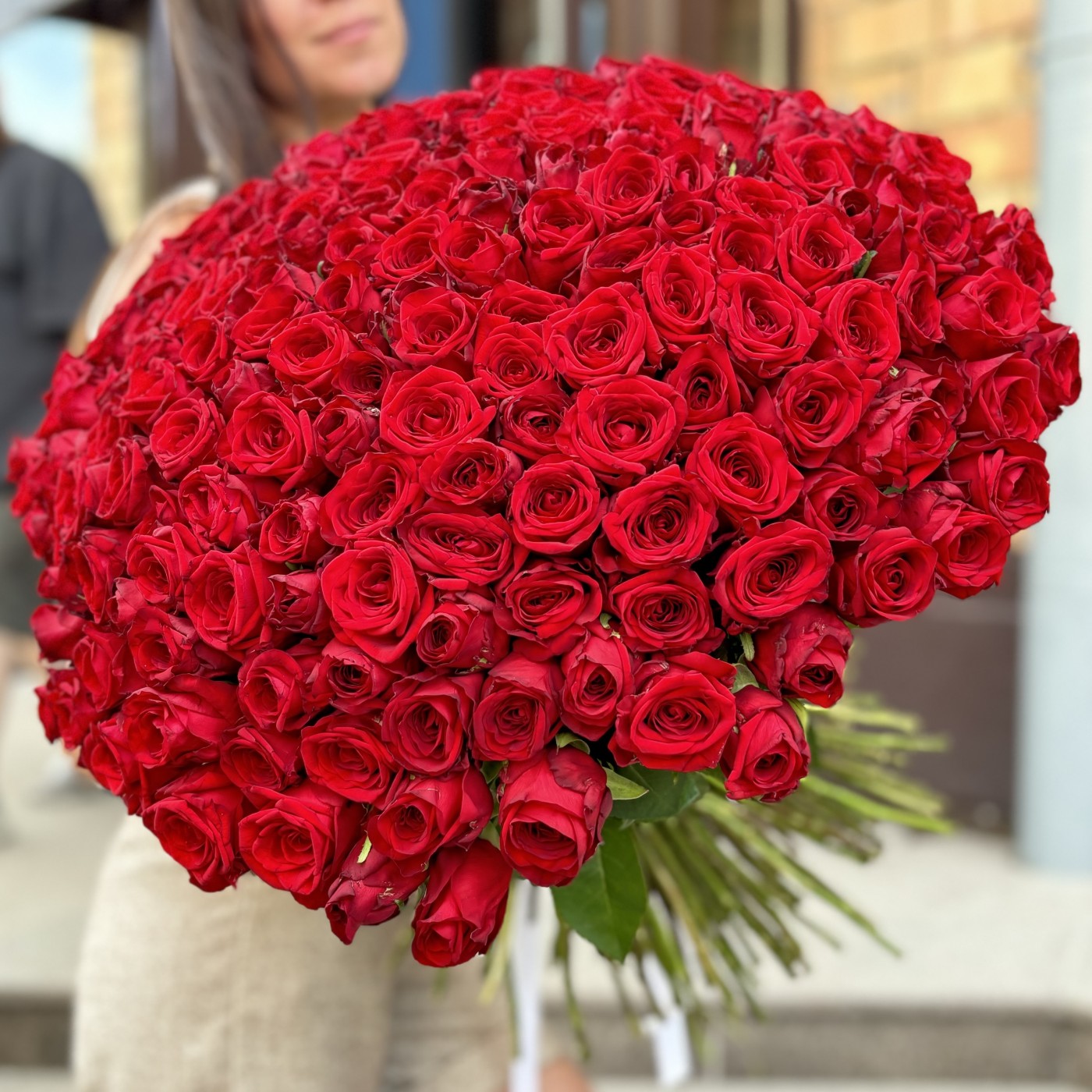 Букет из 201 красной розы 60 см.