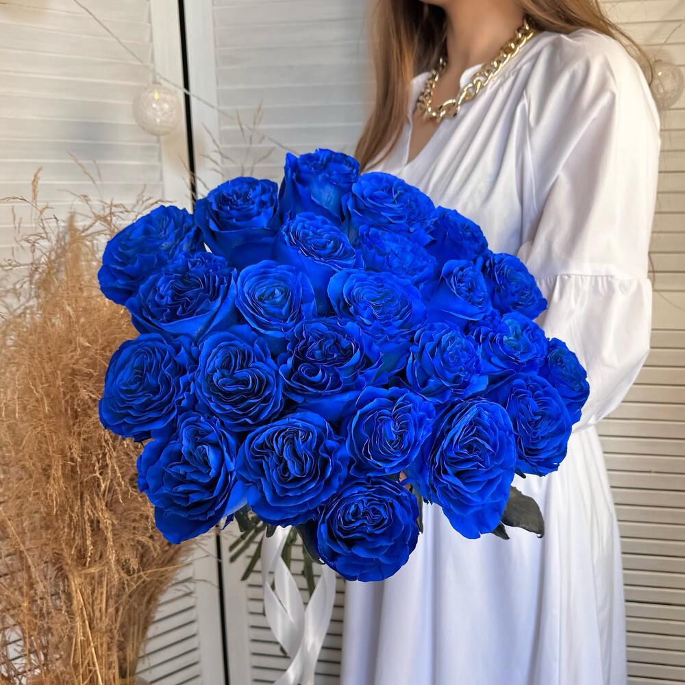 23 синие розы Премиум Эквадор