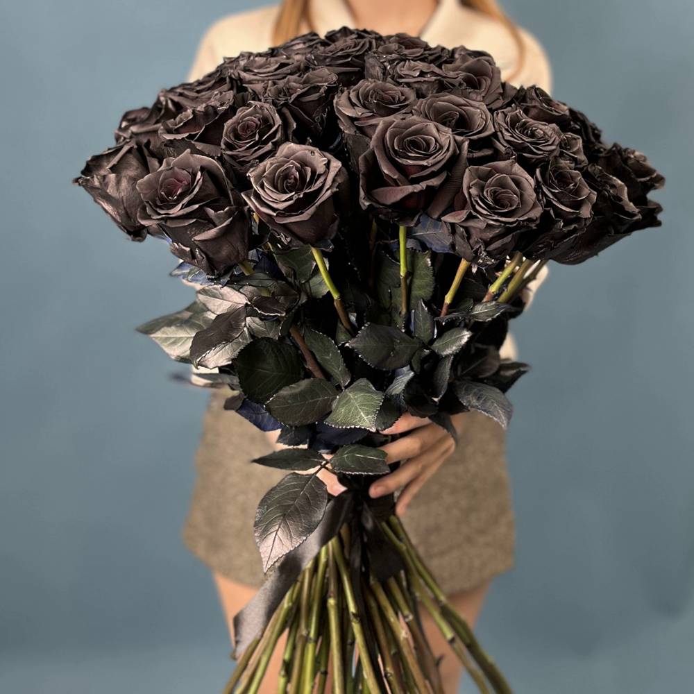 Букет из 51 черной розы Эквадор