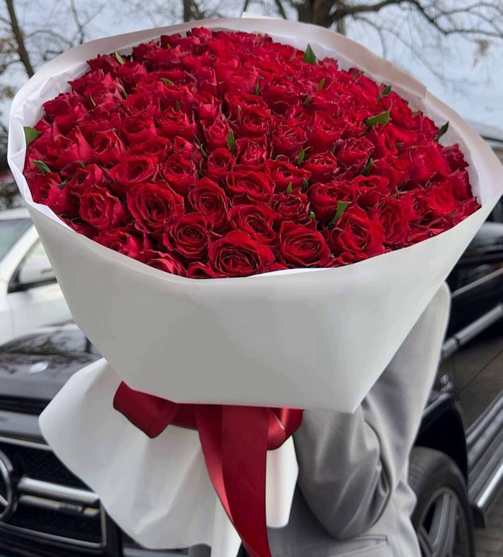Акция! Букет из 101 красной розы Премиум