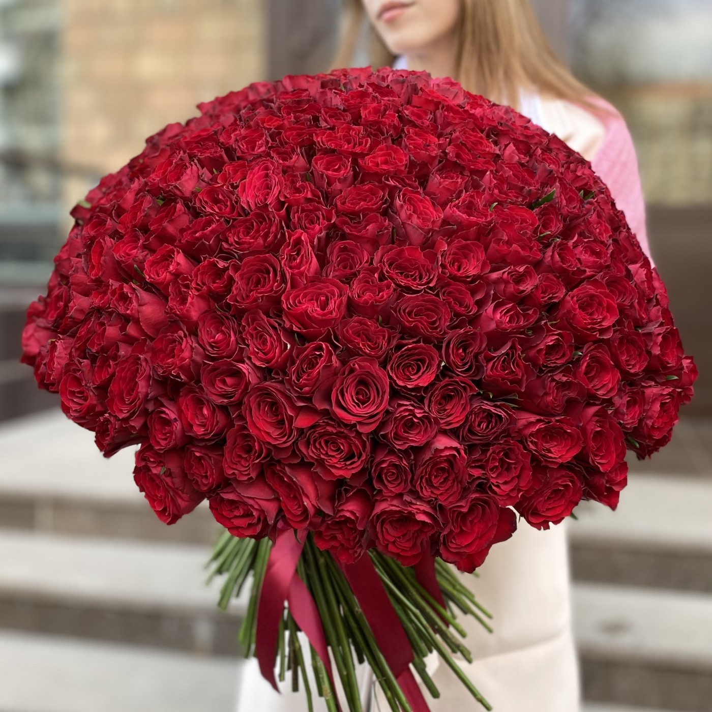 301 красная роза 50 см.