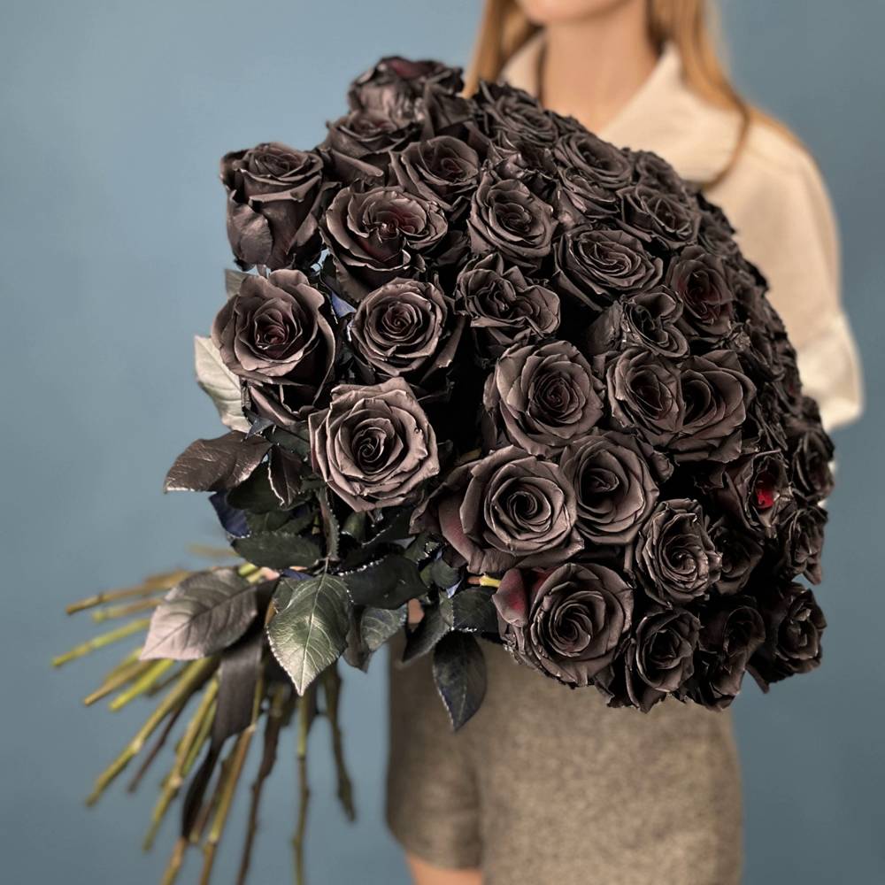 Букет из 51 черной розы Эквадор
