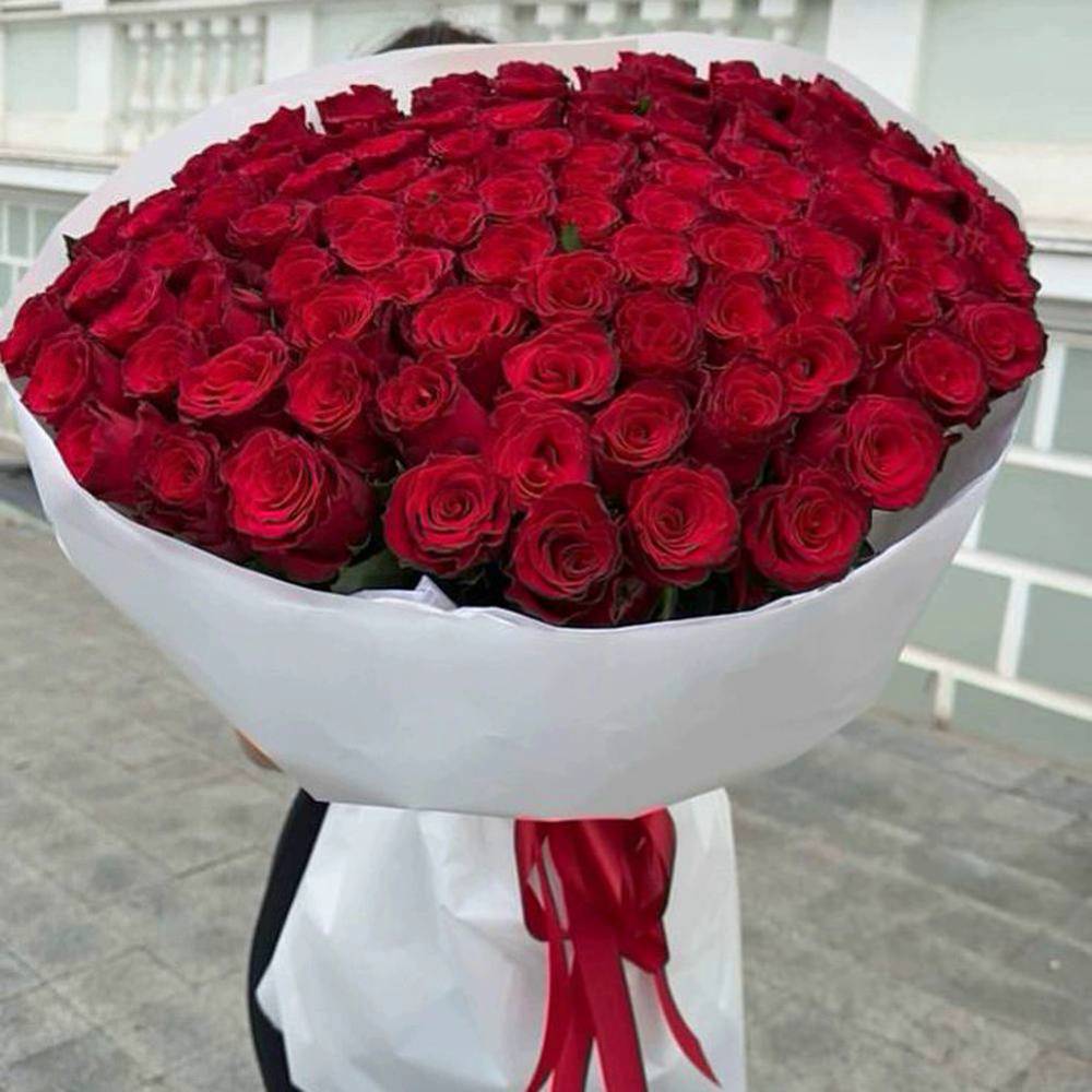 Акция! Букет из 101 красной розы Премиум