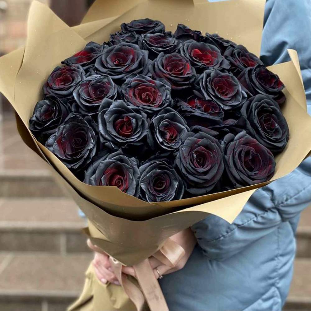 Букет из 25 черных роз Эквадор