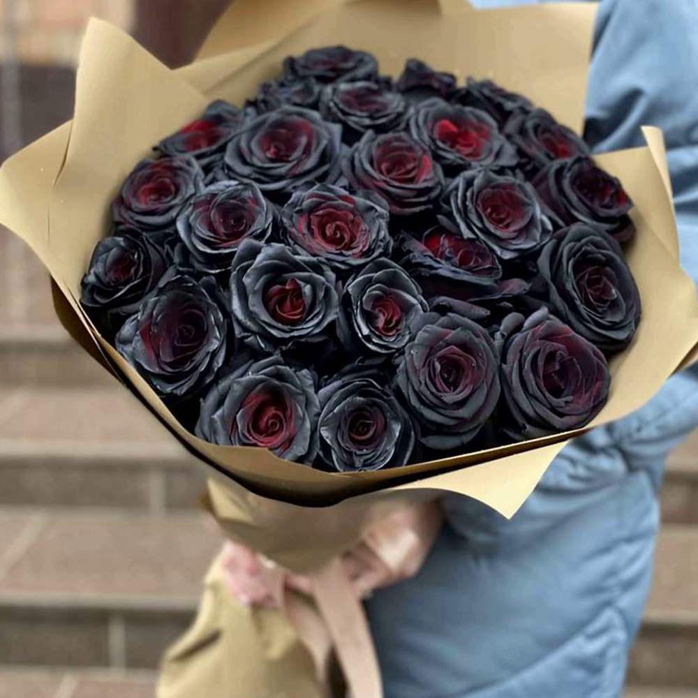 Букет из 25 черных роз Эквадор