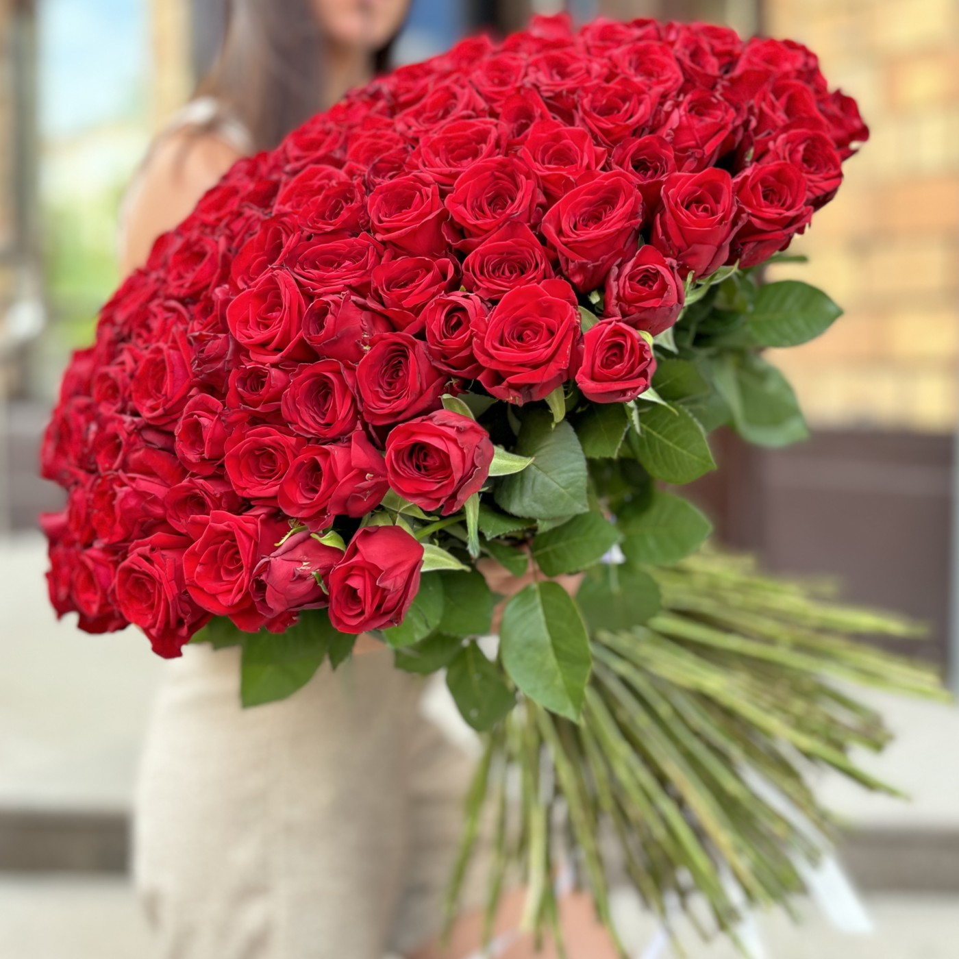 Букет из 201 красной розы 60 см.