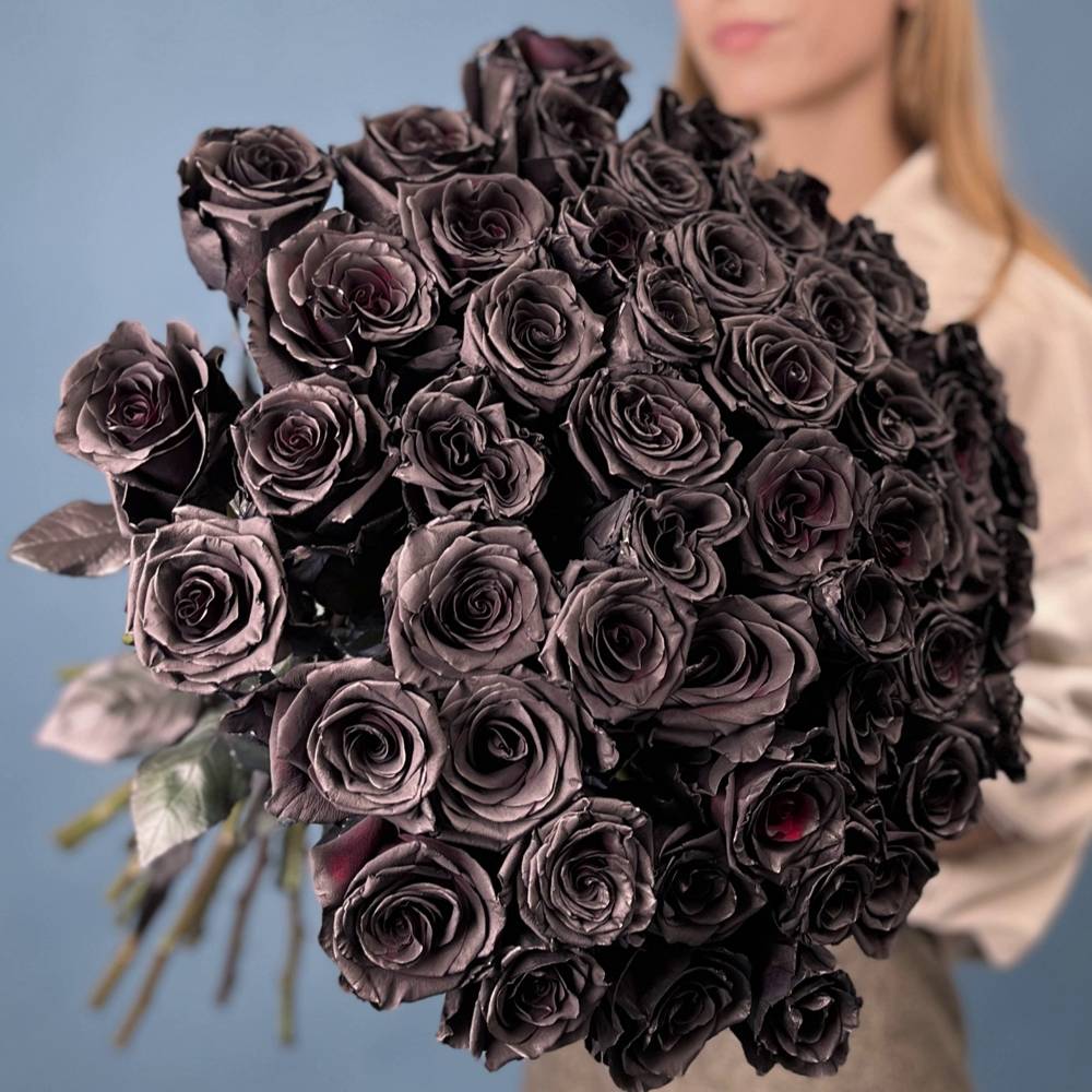 Букет из 51 черной розы Эквадор