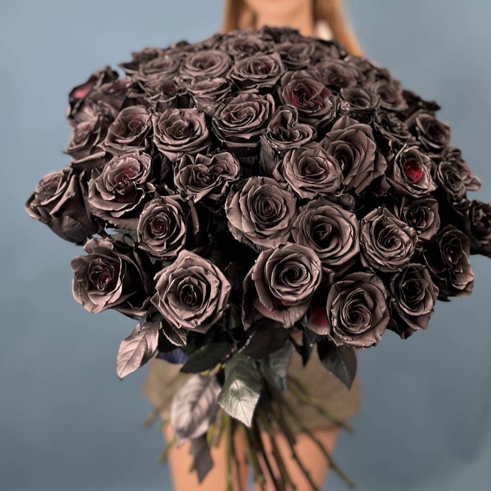 Букет из 51 черной розы Эквадор
