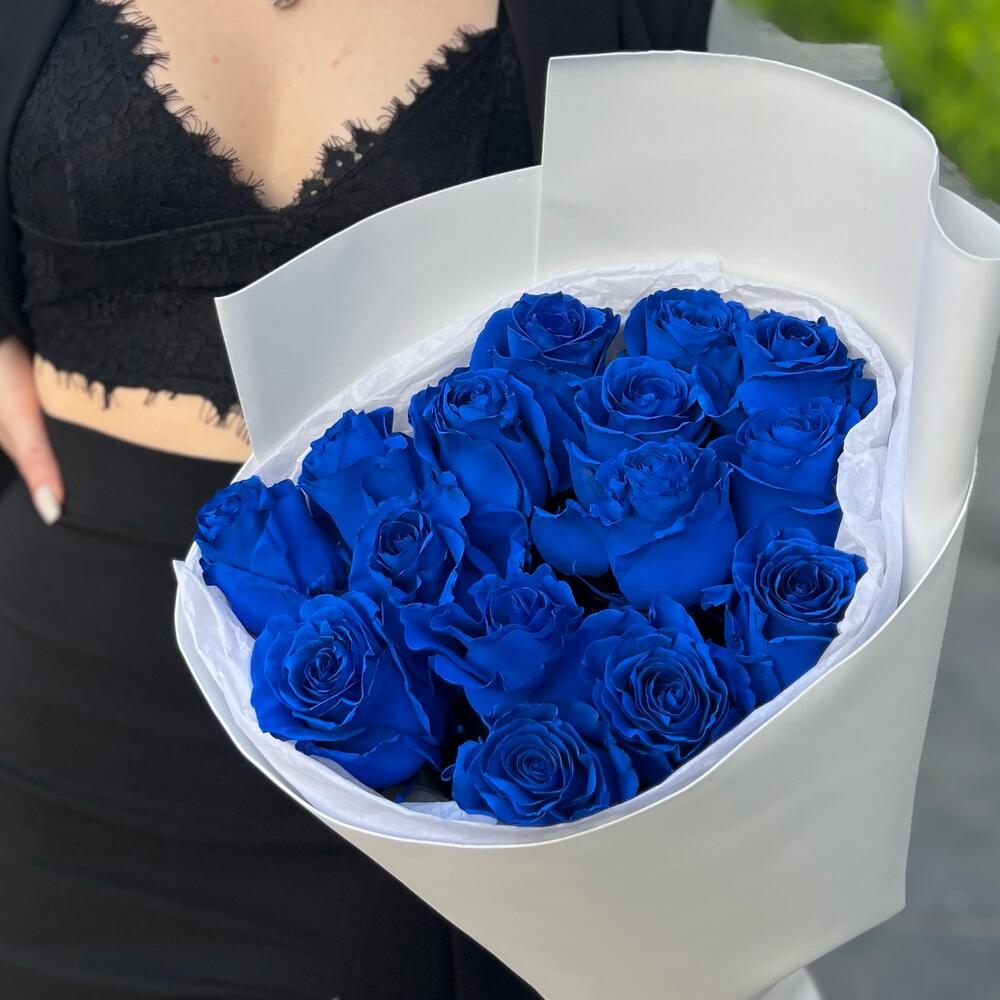 15 синих роз Эквадор