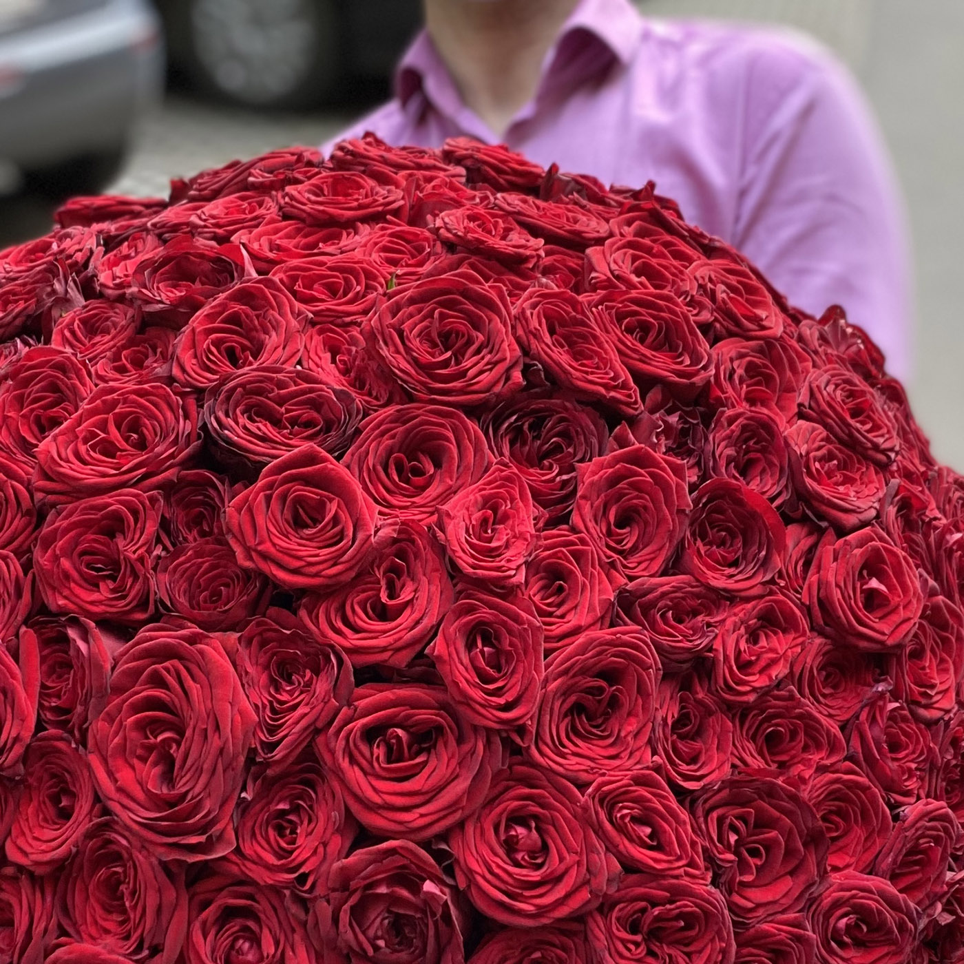 301 красная роза 60 см.