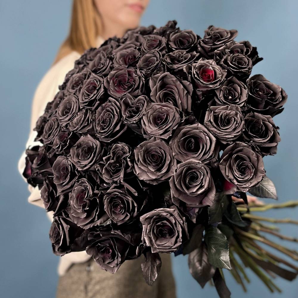 Букет из 51 черной розы Эквадор
