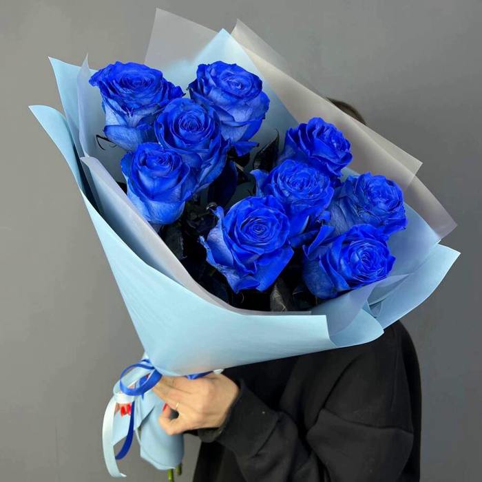 9 синих роз Эквадор