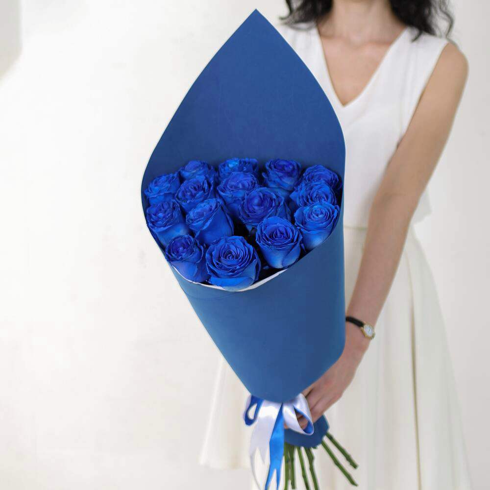 15 синих роз Премиум Эквадор