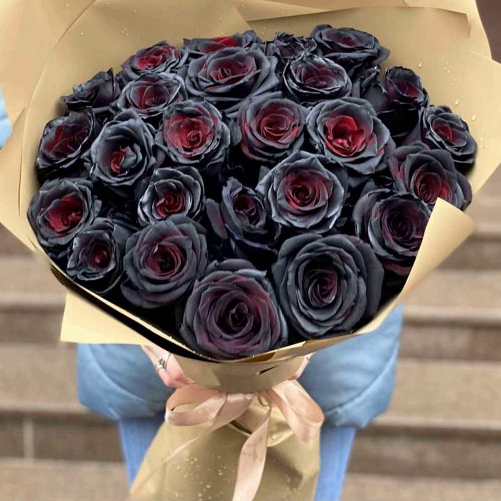 Букет из 25 черных роз Эквадор