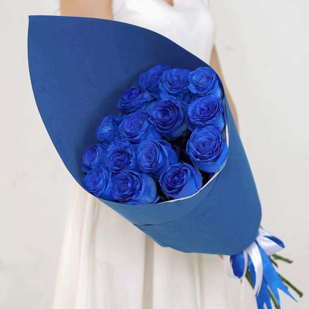 15 синих роз Премиум Эквадор
