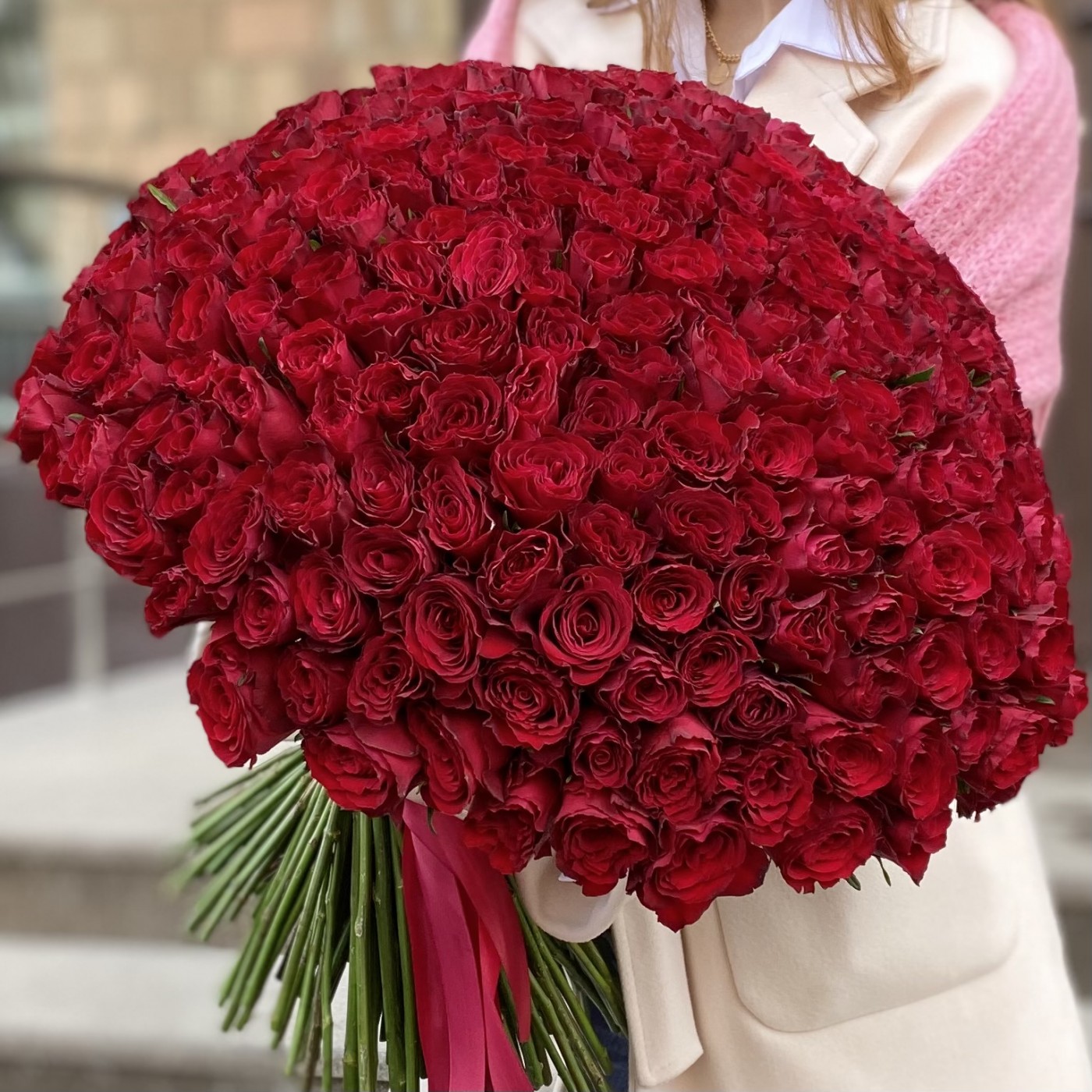 301 красная роза 50 см.