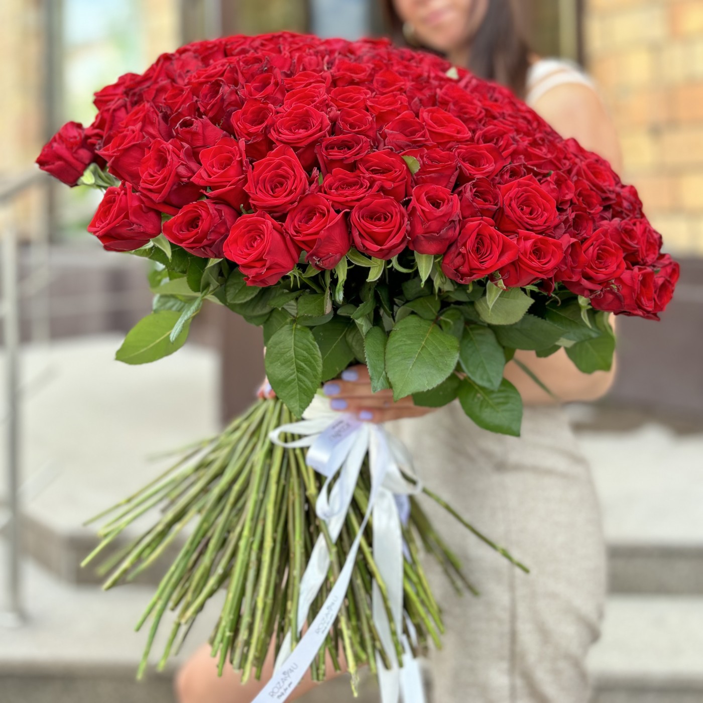 Букет из 201 красной розы 60 см.