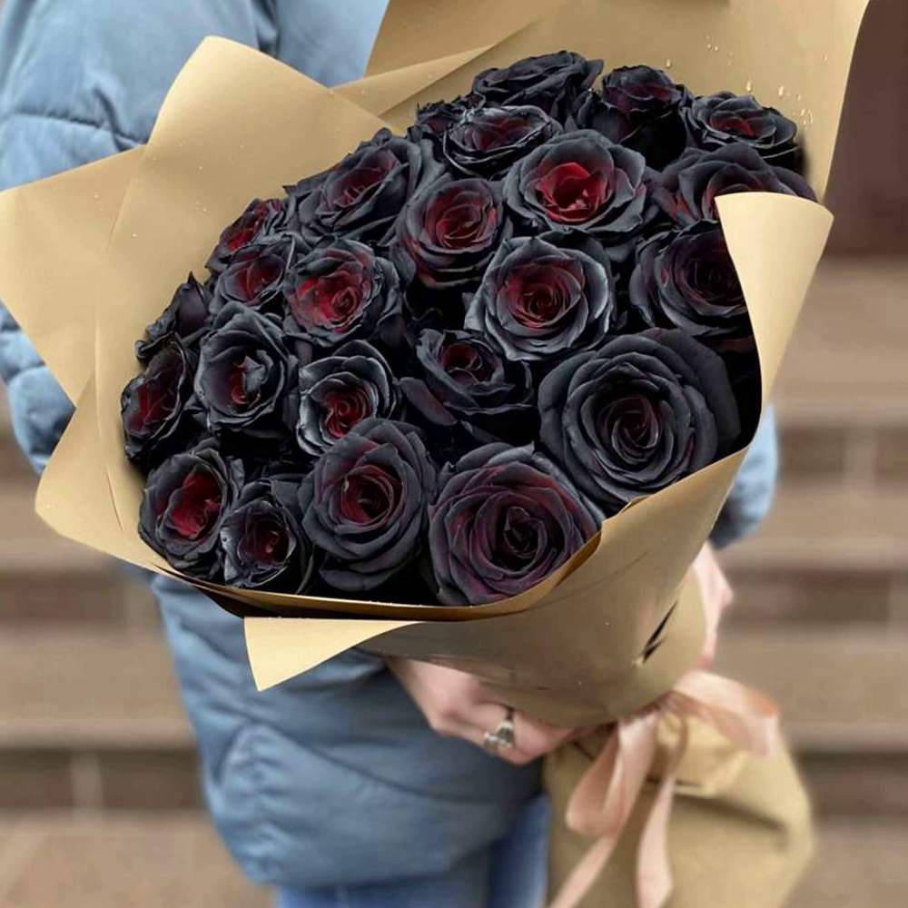 Букет из 25 черных роз Эквадор