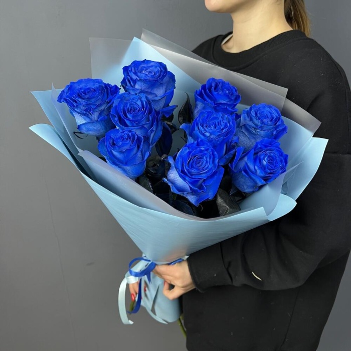 9 синих роз Эквадор
