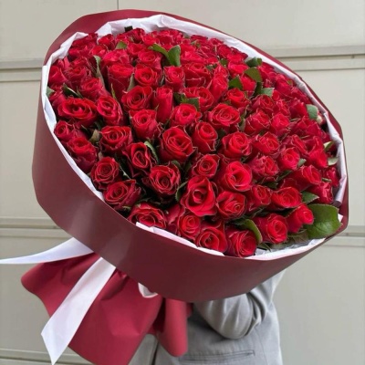 Акция! Букет из 101 красной розы Премиум